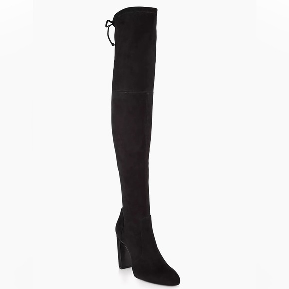 Stuart Weitzmen Black Vidaland 100MM Suede Over-the-Knee Boots - Picture 1 of 16